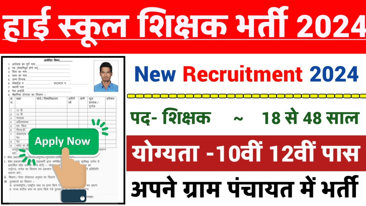 High School Teacher Recruitment 2024: हाई स्कूल शिक्षक भर्ती 2024 का ऑफिशियल नोटिस जारी