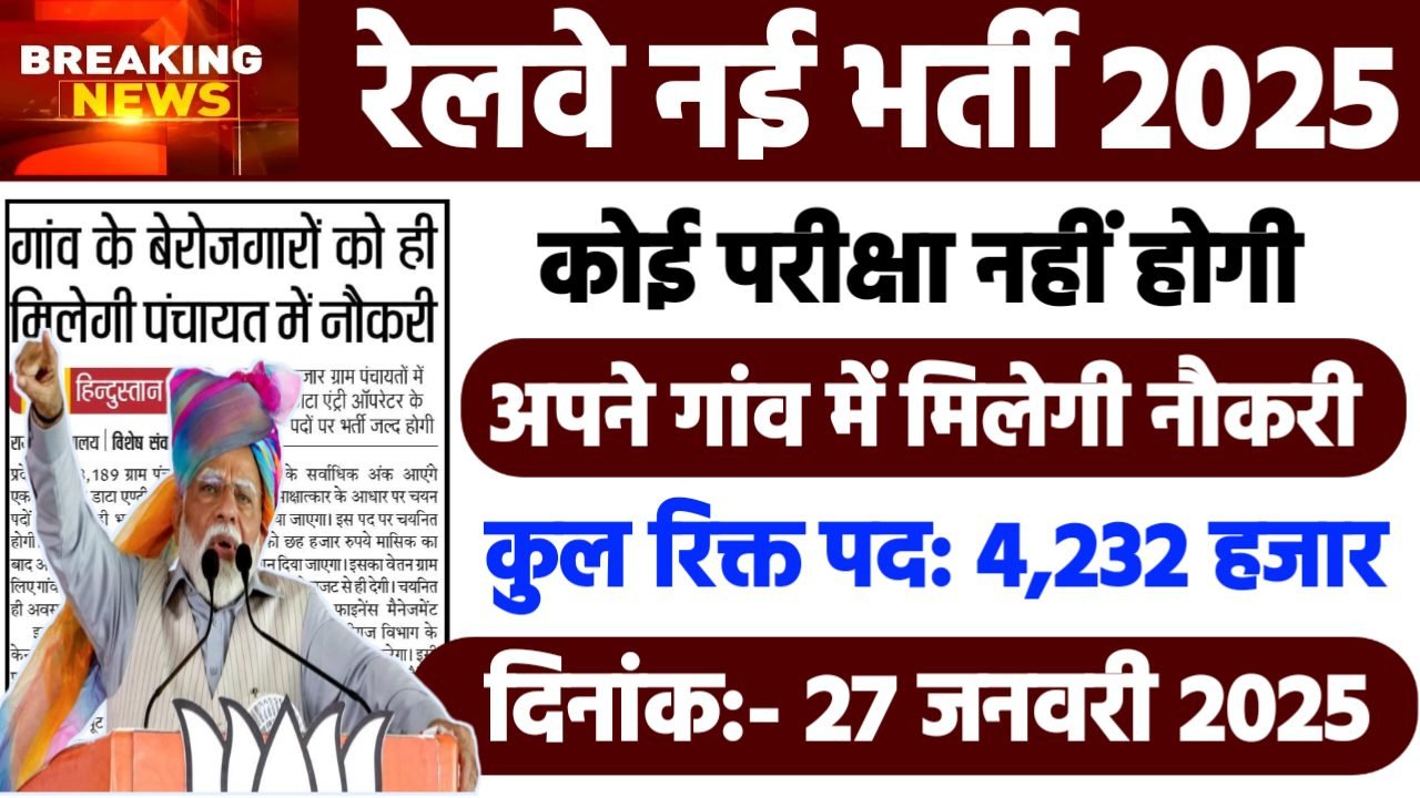 Railway Recruitment 2025: रेलवे भर्ती 2025 , Post- 4,232