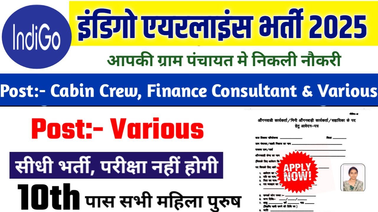 Indigo Airlines New Bharti 2025- इंडिगो एयरलाइंस भर्ती 2025, Authoritative Notice Out