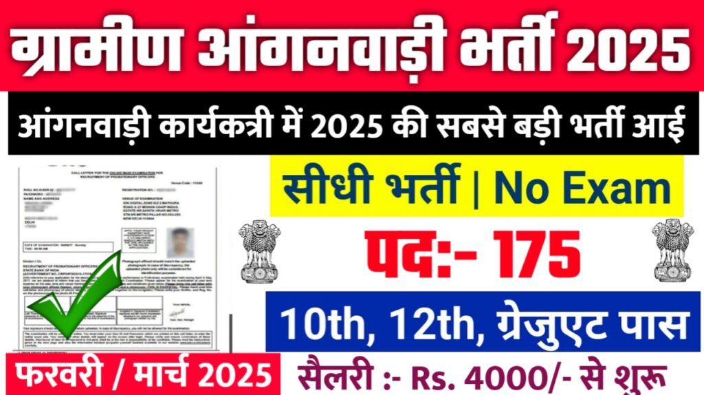 Anganwadi Worker New Bharti 2025- आंगनवाड़ी कार्यकत्री भर्ती 2025, Authoritative Notice Out