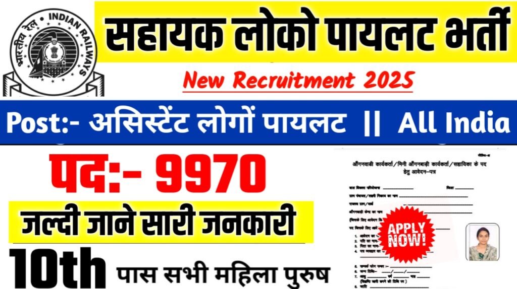 Assistant Loco Pilot New Bharti 2025- सहायक लोको पायलट भर्ती 2025