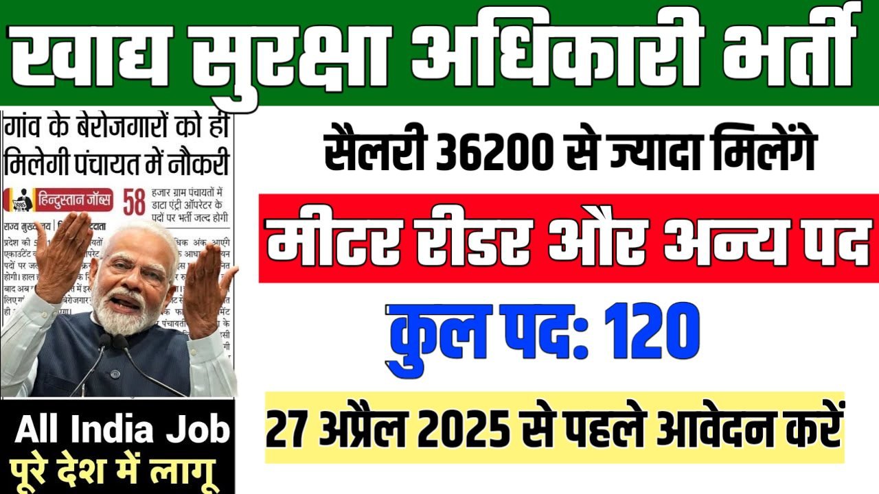 Food Sefty Officer New Vacancy 2025- खाद्य सुरक्षा अधिकारी भर्ती 2025, Authoritative Notice Out