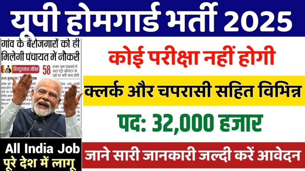 UP HOME GUARD New Vacancy 2025- यूपी होमगार्ड भर्ती 2025, Authoritative Notice Out