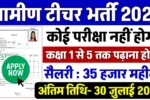 Primary Teacher Vacancy 2025: 40,000 पदों पर नौकरी का सुनहरा अवसर